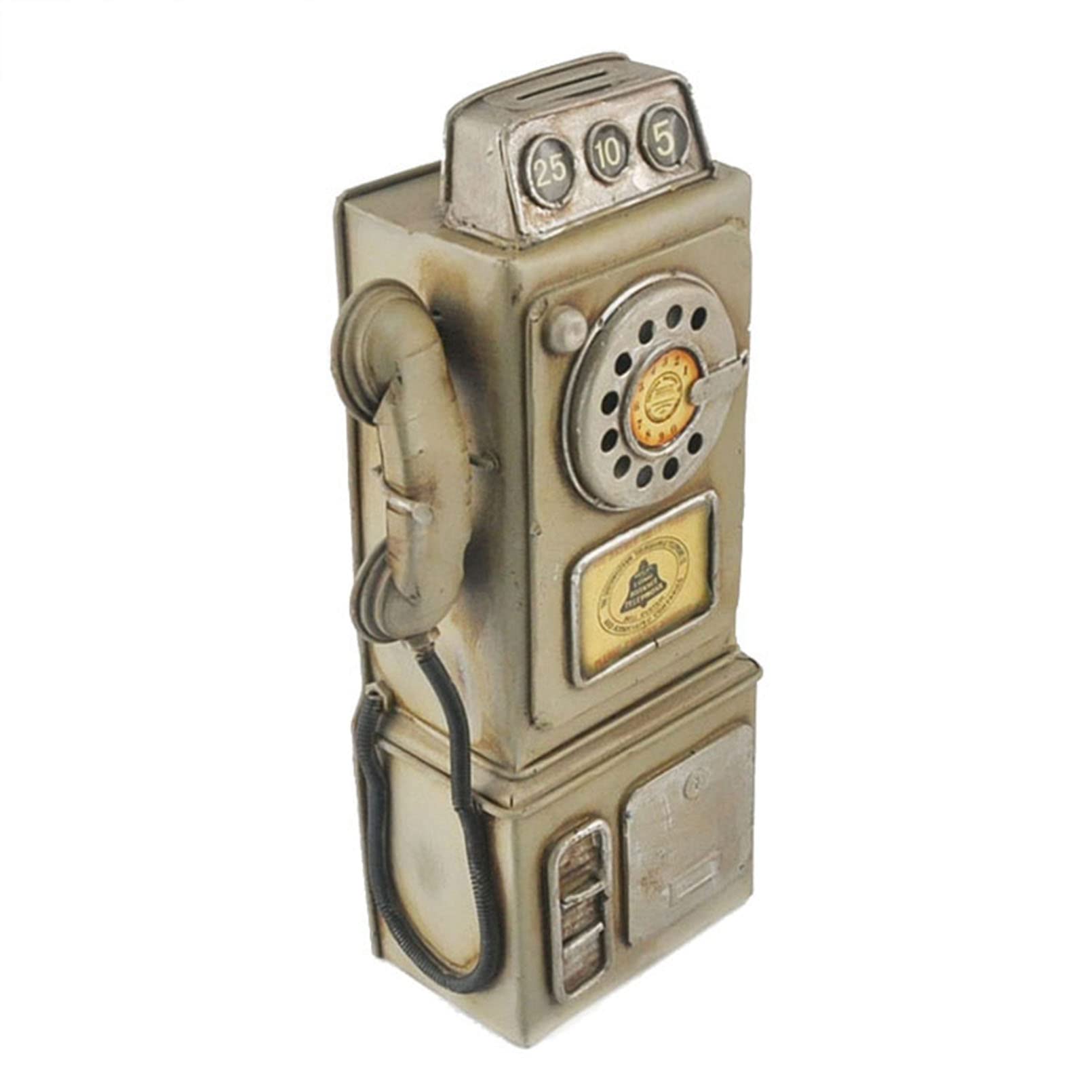 Telefono da parete in stile retrò, con quadrante rotante in metallo anticato, per casa, ufficio, bar, statuetta