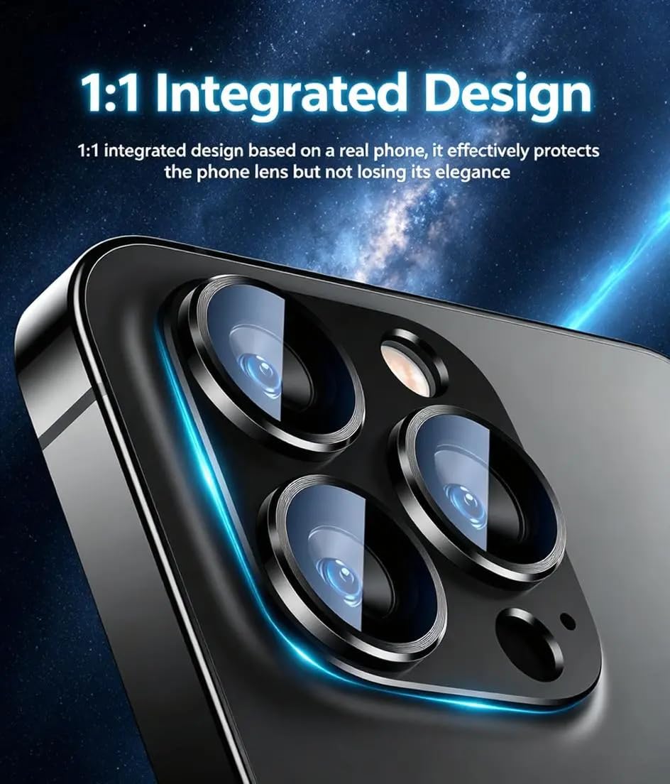 Protector de lente de cámara compatible con iPhone 13 Pro/13 Pro Max, protector de lente de cámara de metal y vidrio templado, compatible con escáner LIDAR, antiexplosión para iPhone 13 Pro
