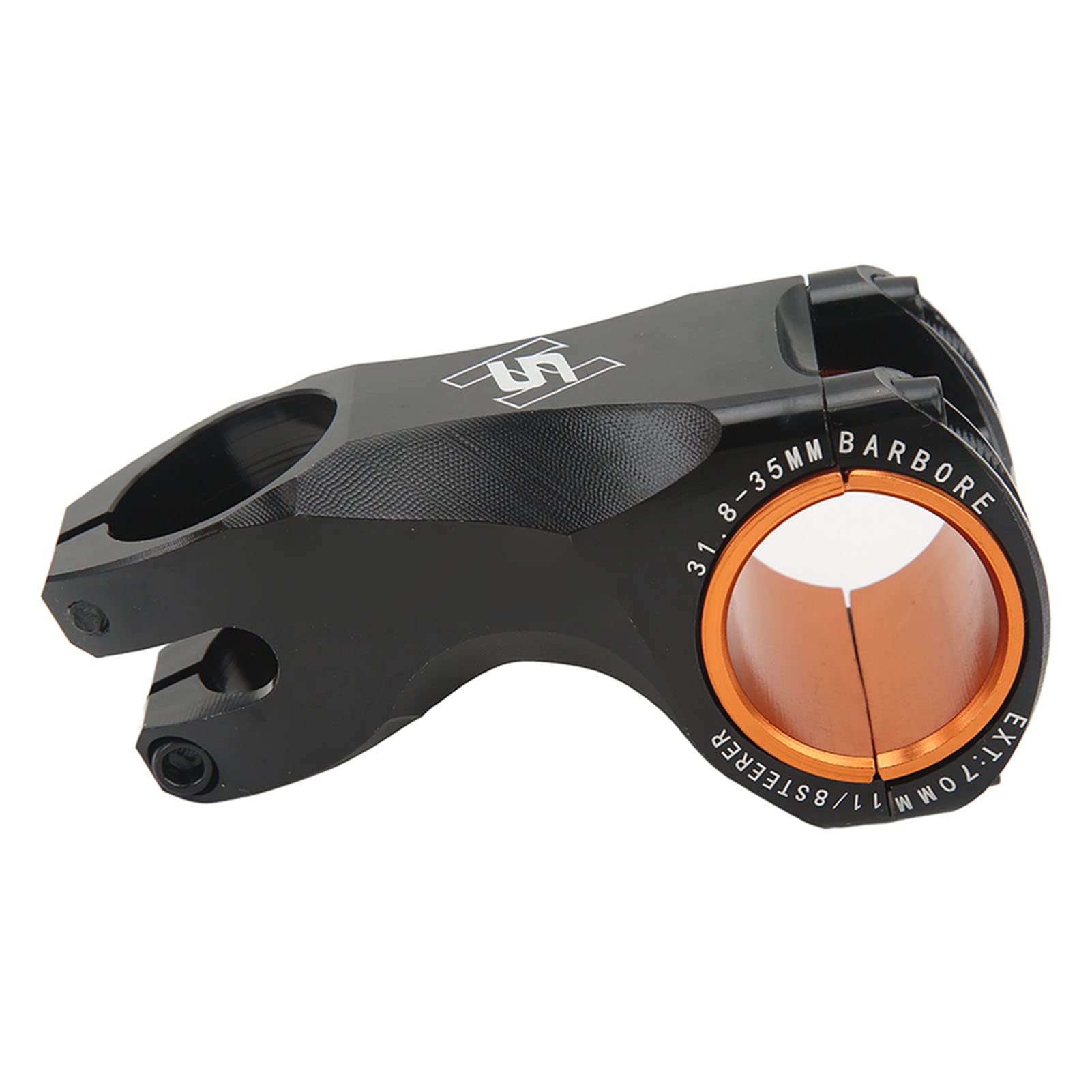 Attacco Manubrio Bici,Riser Attacco Manubrio 70 Mm Ultra Leggero ‑17 Gradi per Manubrio 35 Mm 31,8 Mm per Bici da Strada Mountain Bike(Nero)