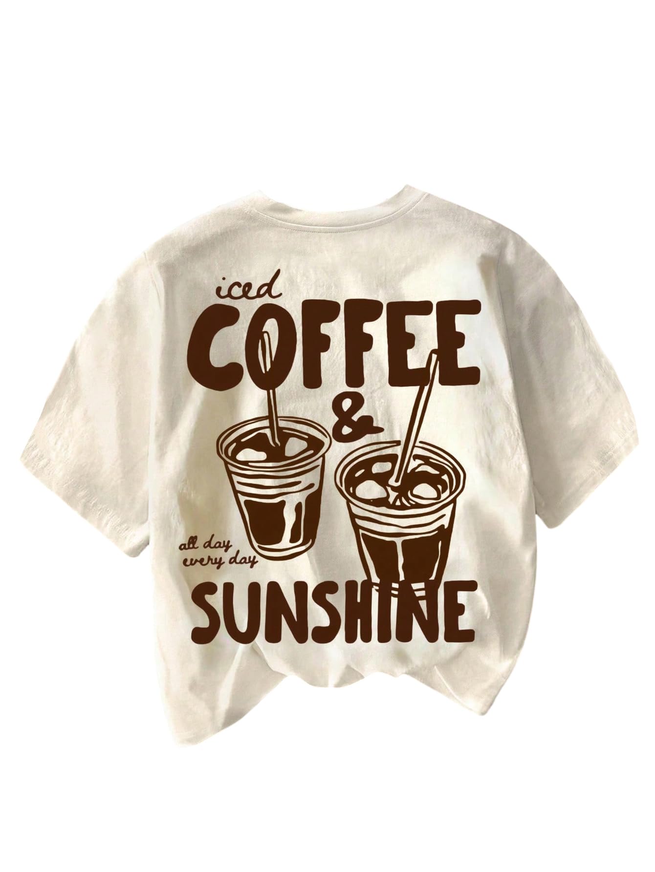 RoseSeek Women's Graphic Letter Tee Crew Neck Trendy Summer Vintage T Shirt