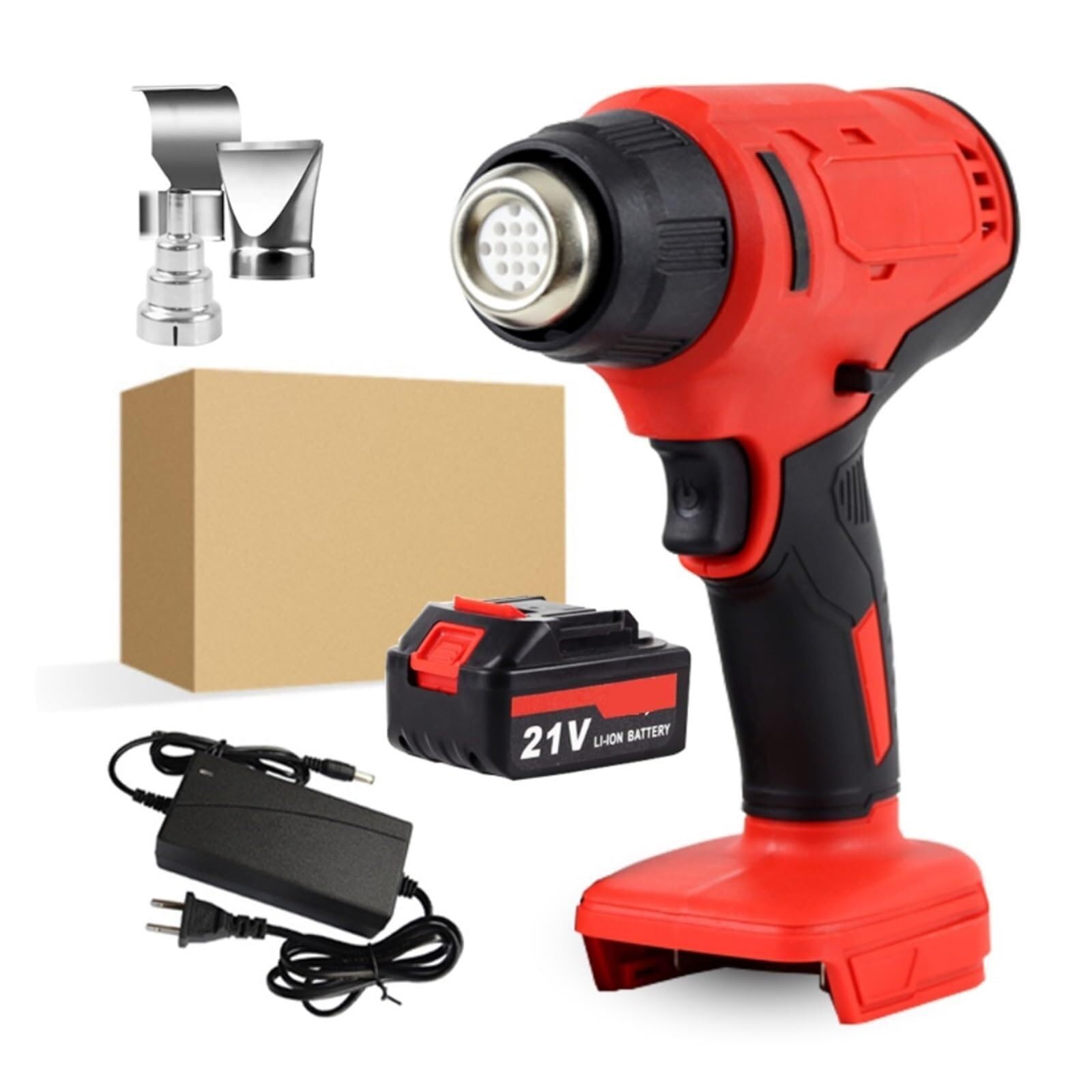 Heat Guns Nozzles Tools Gun Electric Hot Battery for with Wrapping Shrink Gun Heat Cordless Rechargeable Handheld Industrial Air (Color : 1 Small Battery) (Only Hot Gun)