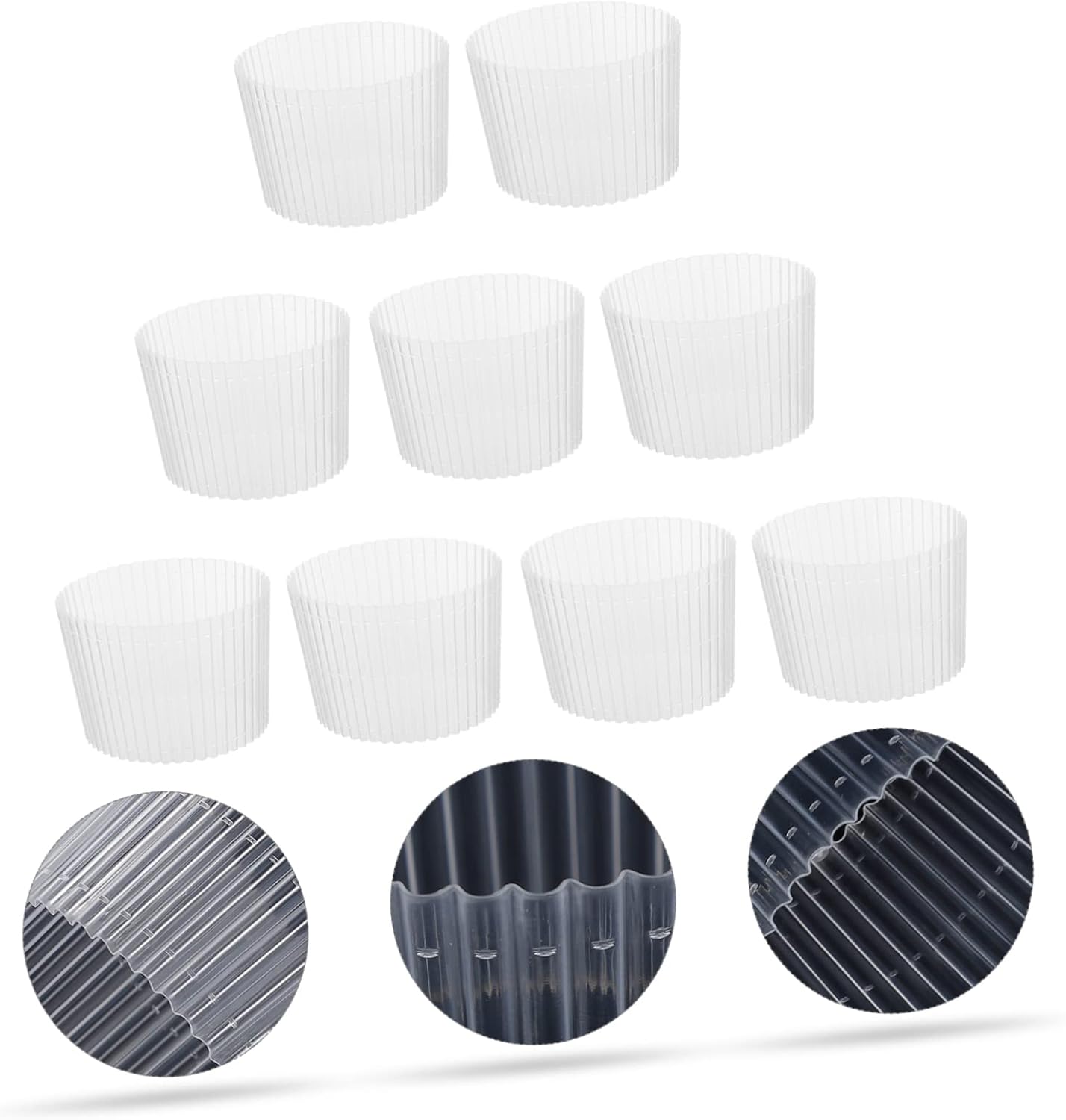 Cabilock 100pcs Cup Insulated Reusable Cups Lids Heat-insulation Sleeve for Milk Tea Coffee Hot Cold Drinks