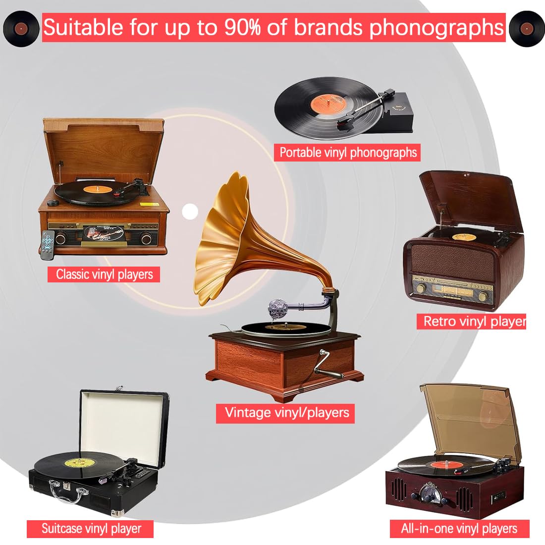4 Aiguilles De Remplacement Pour Platine Vinyle - Compatible Crosley, Ion, Jensen - Stylus Rubis Amélioré