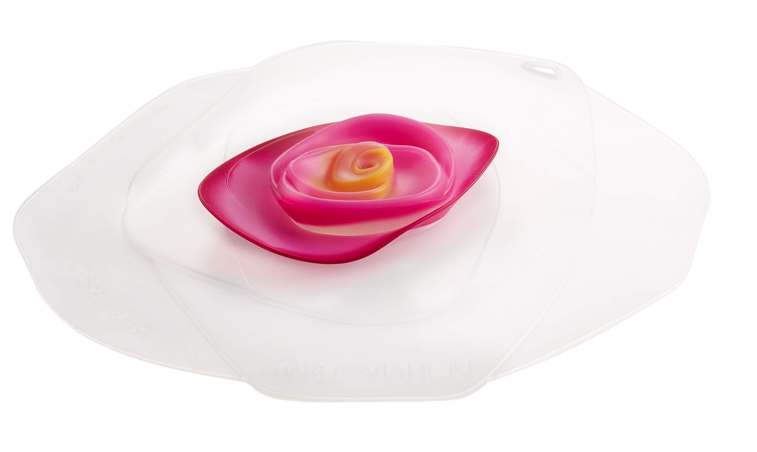 Charles Viancin Couvercle Hermétique Silicone Hibiscus Violet 23 Cm - Rose, Réutilisable Et Élégant