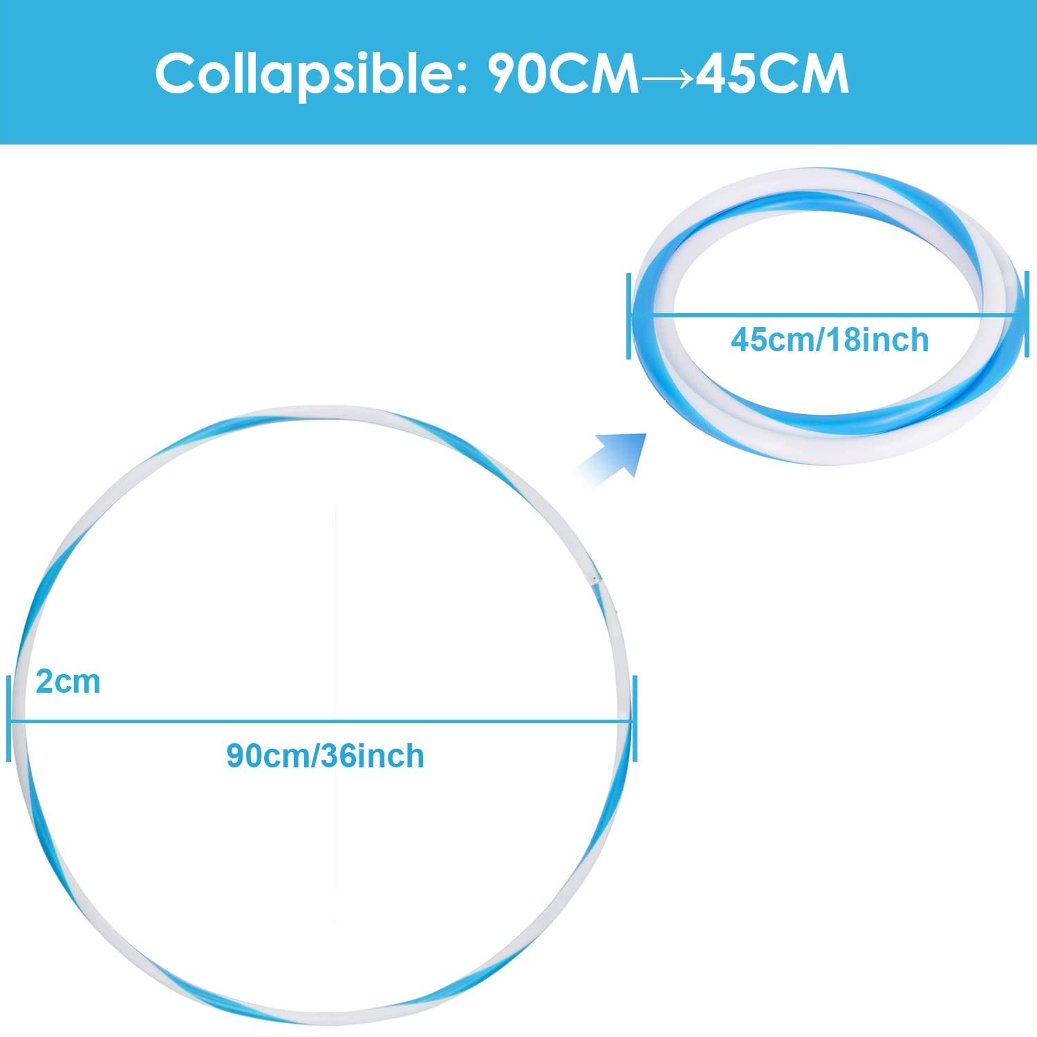 90 cm Fitness Hoop Équipement de Sport pour s'amuser