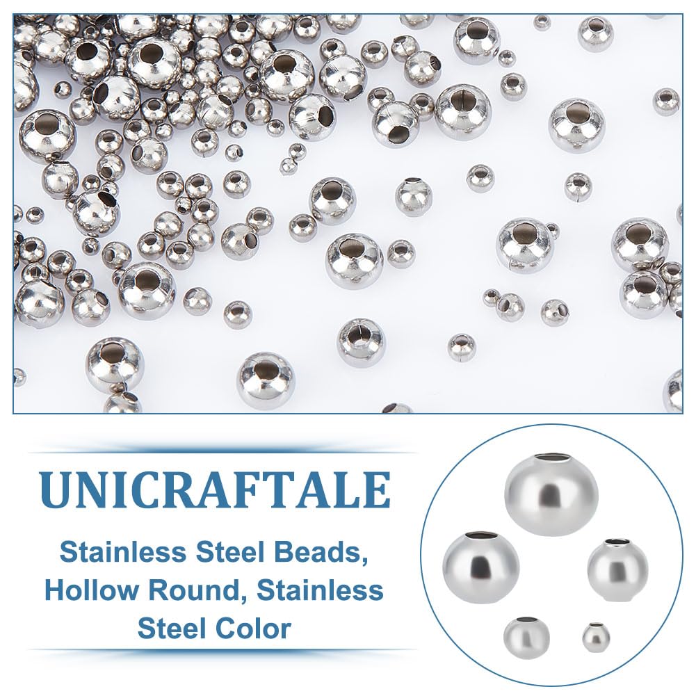 500 Perles D’espacement En Acier Inoxydable 2mm – Perles Rondes Lisses, Trou 0,8mm, Pour Fabrication De Bijoux (colliers, Bracelets)