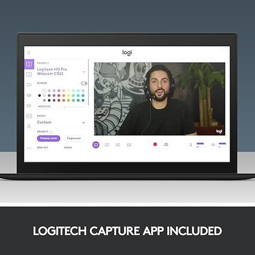 Miniatura 8 de logitech Cámara web C922 Pro Stream 1080P para transmisión y grabación de video HD 960-001087 (renovada)