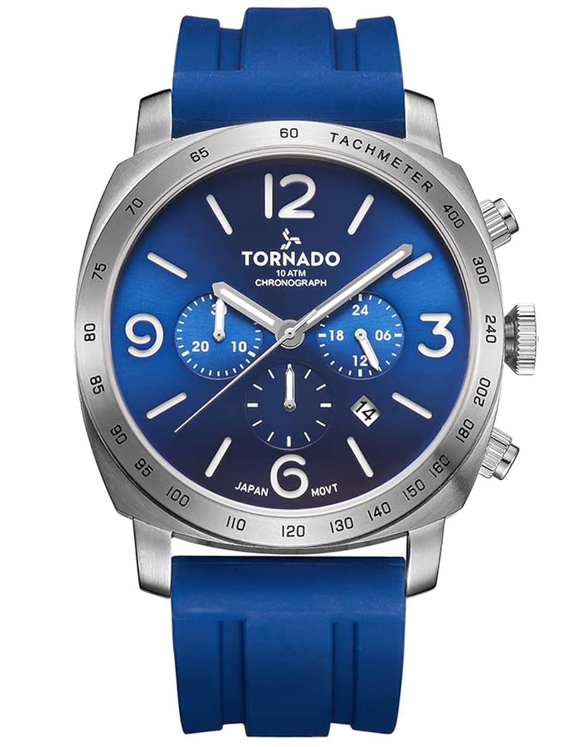 Tornado Mens Japan Quartz Movement Watch, Chronograph Display and Silicone Strap - T9102-SSNN, Blue, Blue, 43 Millimeters, Strap (B0BSH51VFH) Amazon Price History, Amazon Price Tracker