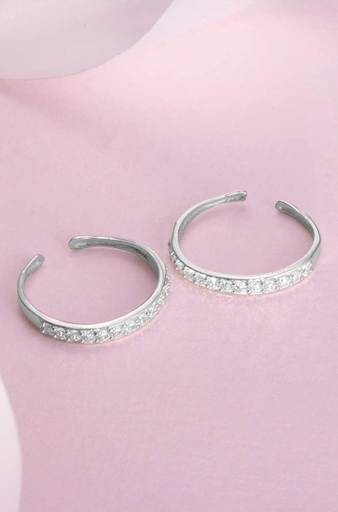 ZAVYA 925 Sterling Silver Rhodium Plated Toe-ring |Gift for Women and Girls | With Certificate of Authencity and 925 Hallmark