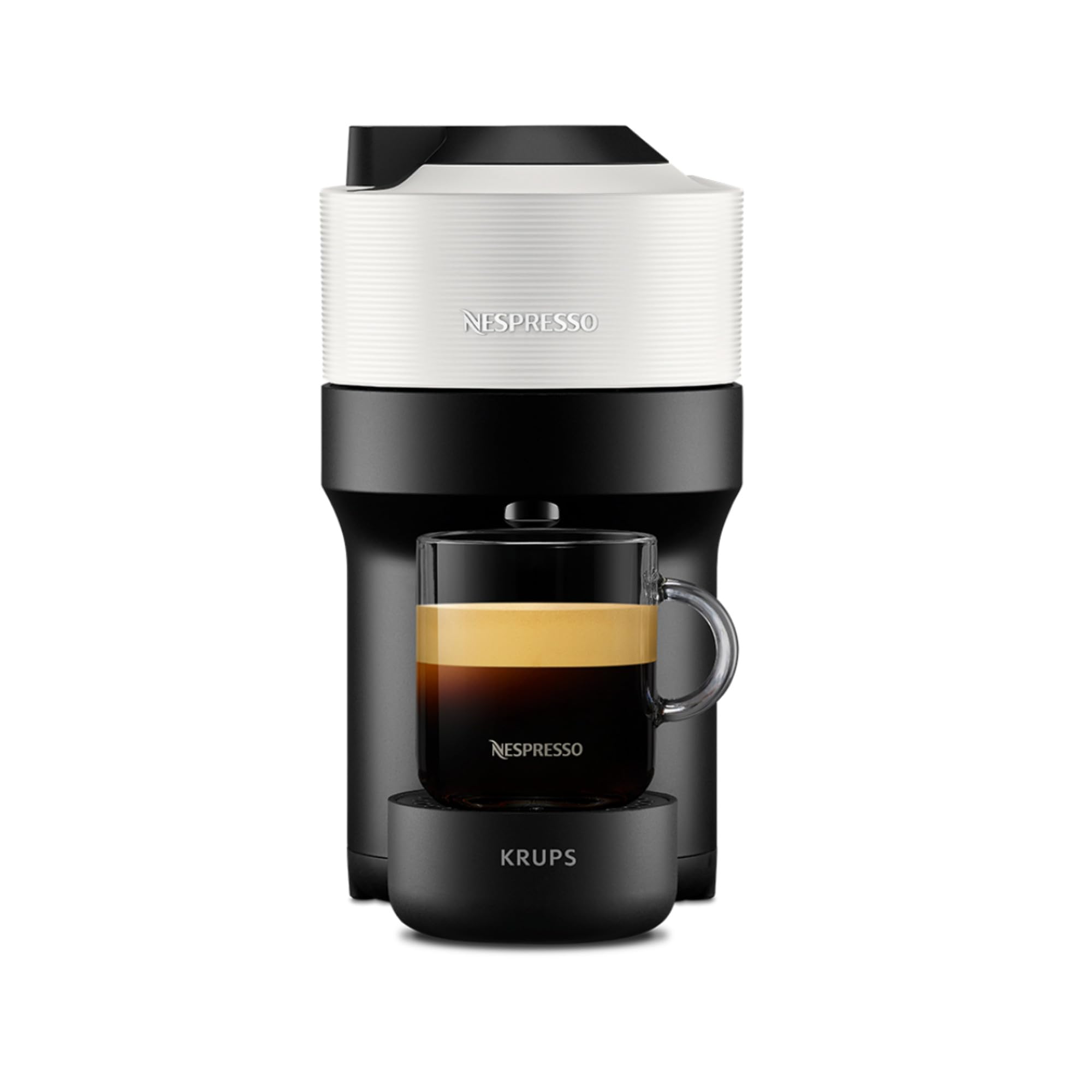 Nespresso Krups Machine à Café Vertuo POP Blanche, Capsules Vertuo, Centrifusion, 5 Tailles, Design Compact