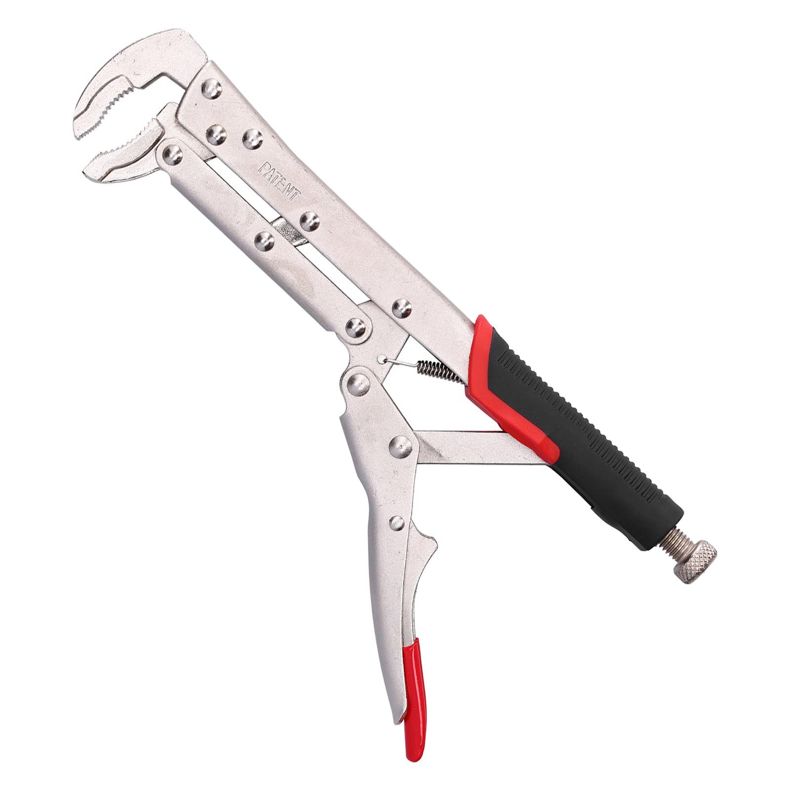 Alicates de bloqueo extendido | Jaw curvado de 80 grados para espacios estrechos/carpintería/bricolaje | Capacidad de apertura de 3 cm, longitud total de 27 cm | Recubrimiento