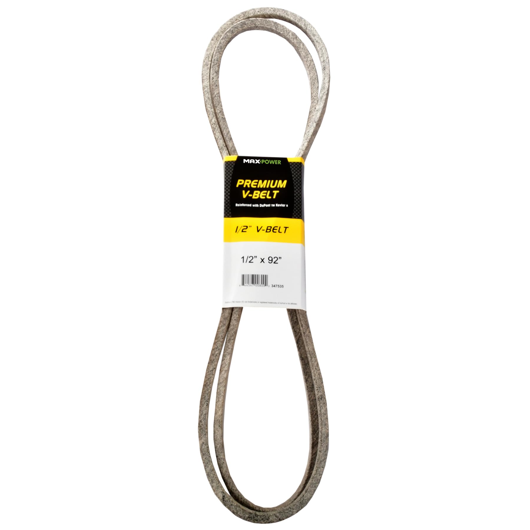 Maxpower 347535 Premium Belt Reinforced with Kevlar Fiber Cords, 1/2" x 92", Beige
