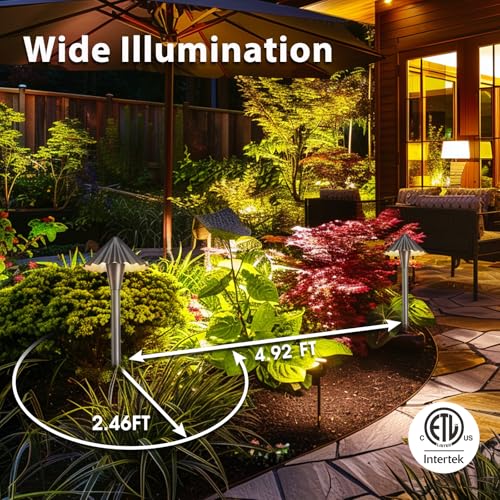 Energetic 3CCT Low Voltage Pathway Lights, LED Landscape Lighting, 3000K/4000K/5000K Selectable, 12-24V AC/DC, IP65 Waterproof Garden Lights, Aluminium, Oil Rubbed Bronze, 4 Pack by E ENERGETIC LIGHTING - Image 6