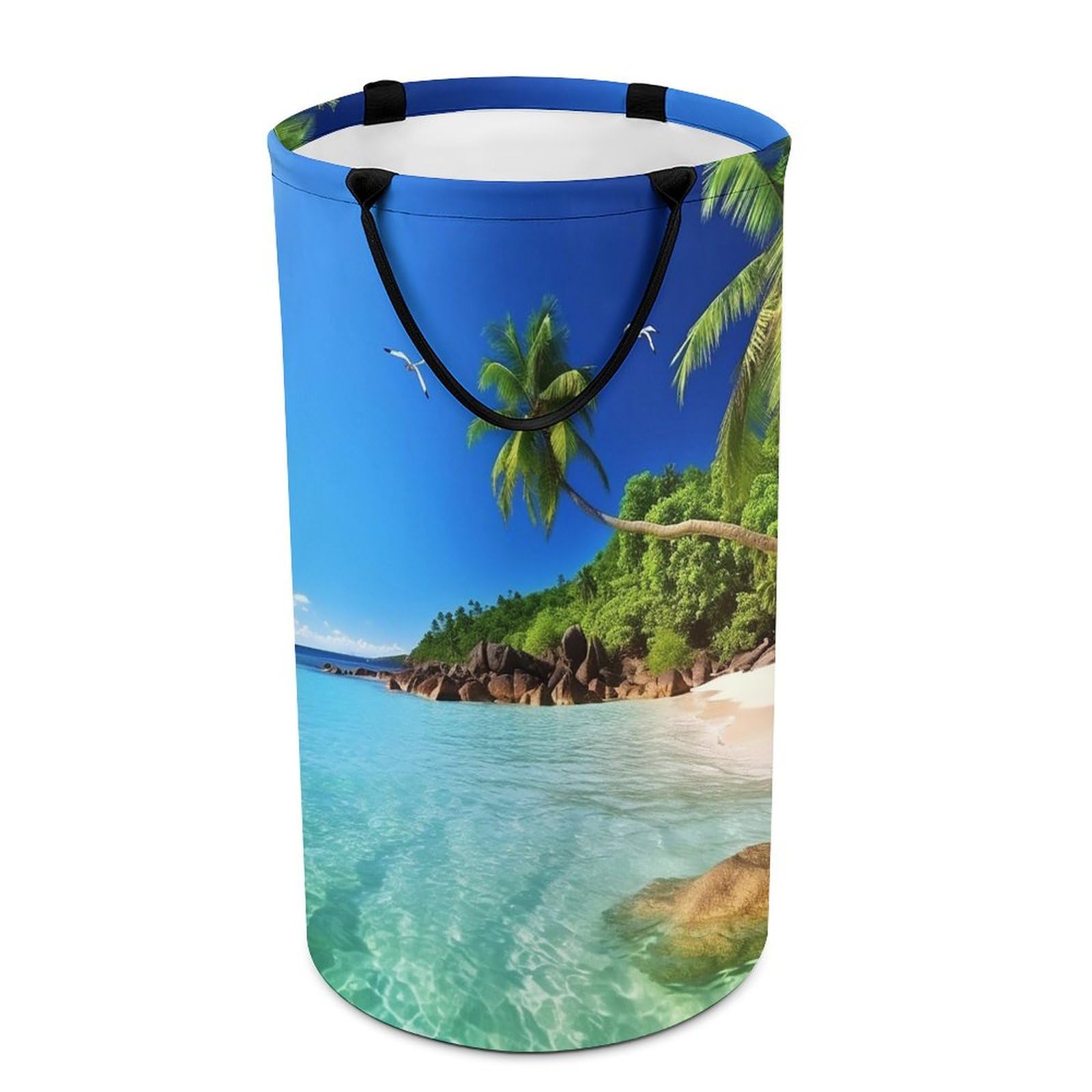 Panier à linge sale grand format sac de rangement imprimé paradis tropical