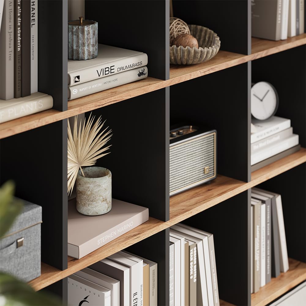 Vicco Scaffale Karree, Antracite/Rovere dorato, 142.4 x 143 cm | per una suddivisione flessibile dello spazio e una conservazione ordinata