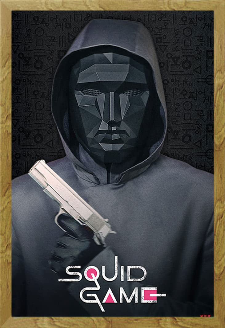 Shirtzshop - Poster "Squid Game", serie TV, dimensioni 61 x 91,5 cm, con cornice intercambiabile, Shinsuke® Maxi MDF e pannello in acrilico