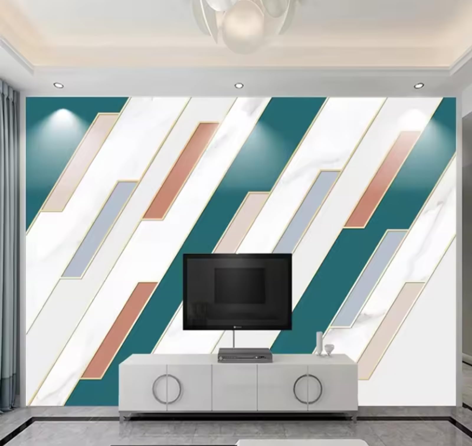 Mural tapeta tapeta geometryczne linie zdjęcie murale ścienne salon dekoracja tapeta sypialnia ściany tapety, 3D, 350 x 245 cm