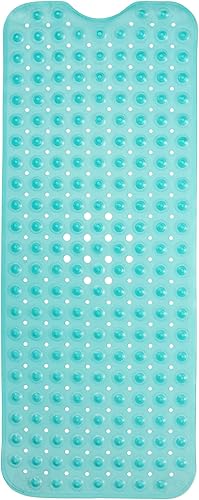 Miniatura 33 de ENKOSI Alfombra de baño – Alfombra antideslizante grande de 40 x 16 pulgadas con ventosas y agujeros de drenaje – Alfombra de baño extra larga para