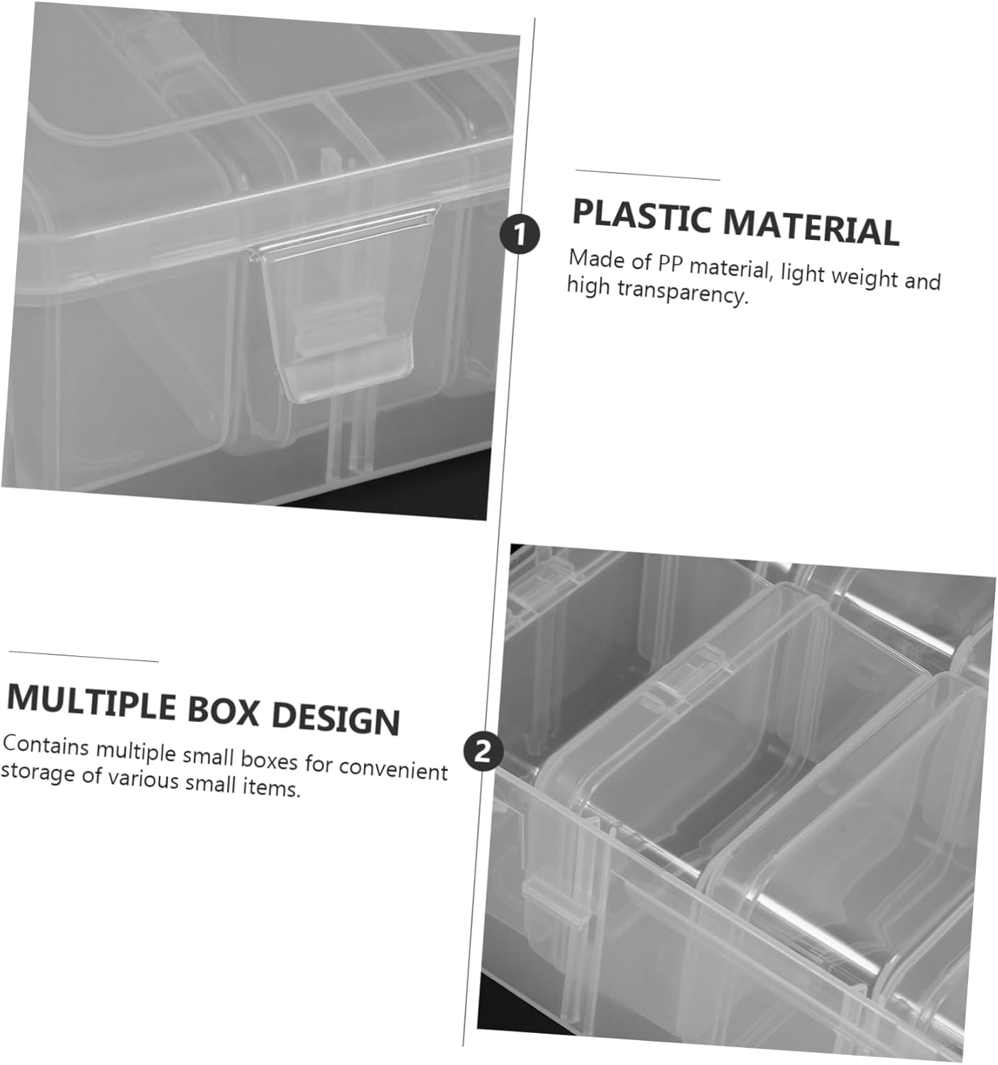 Clear Beads Storage Containers with Lid Mini Transparent Organizer for Rings Crafts and Jewelry Lightweight Portable Divided Storage Box for Easy Item Access