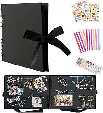Amazon 手作りアルバム フォトアルバム 40枚80ページ ステッカー カラーペン付き スクラップブック Diy フォトフレームブック メモ書き可 リング式 写真収納 育児日記 出産祝い 誕生日 結婚式 贈り物 記念写真集 アルバム リフィル 通販