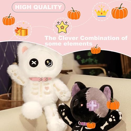 Vista 23 de ELAINREN Juguete de peluche de murciélago morado loco para Halloween, almohada suave de dibujos animados, muñecos de peluche peludos para 02