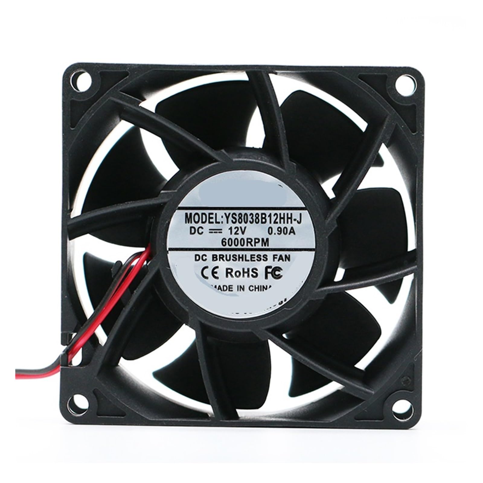 Ventilador de refrigeración de 8 cm 12V 4 pines 80x80x38mm