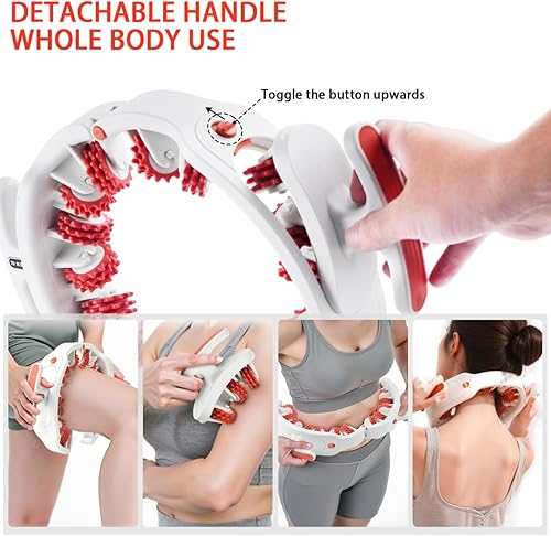 Miniatura 2 de cotsoco Herramienta de masaje para celulitis, masajeador anticelulitis con asas de rodillo desmontables para muslos, piernas y glúteos, masajeador