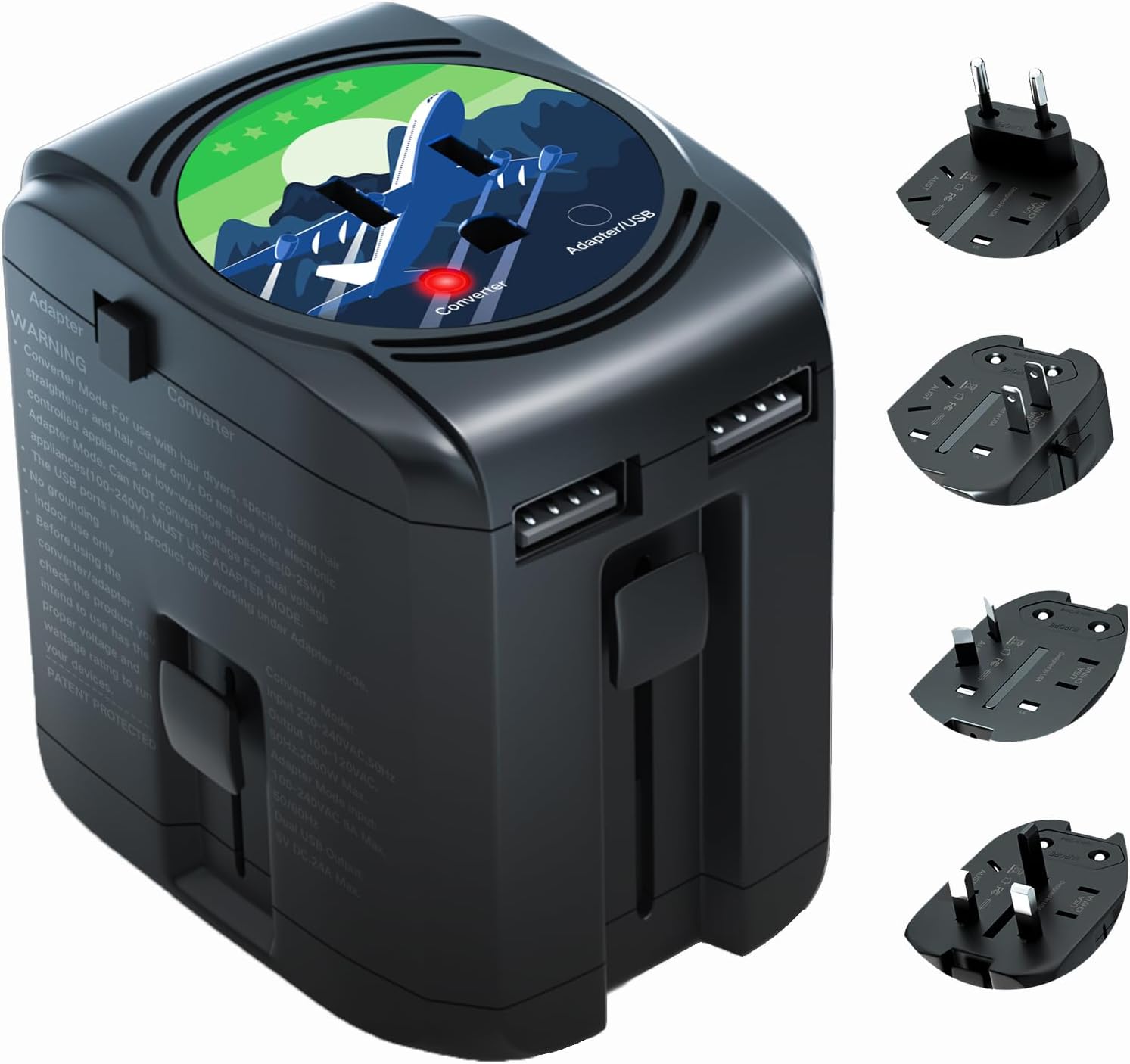 220v to 110v Converter 2300W Power Converter Adapter Combo