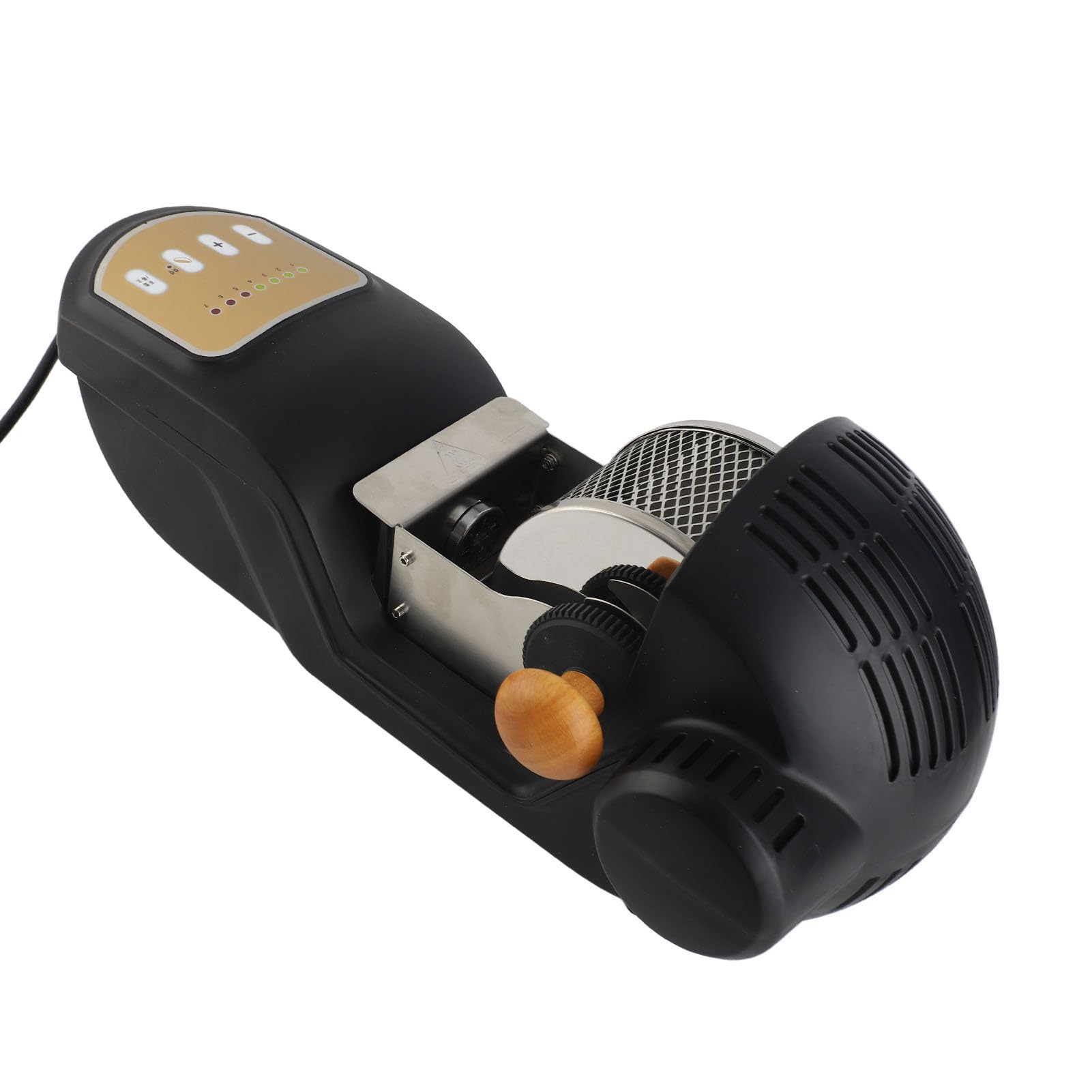 Denash Electric Coffee Röster Einstellbare 7 -Gang -Bohnen Röstmaschine für Küche, Cafés Shop, Hotel PC+ABS+Edelstahl Schwarz