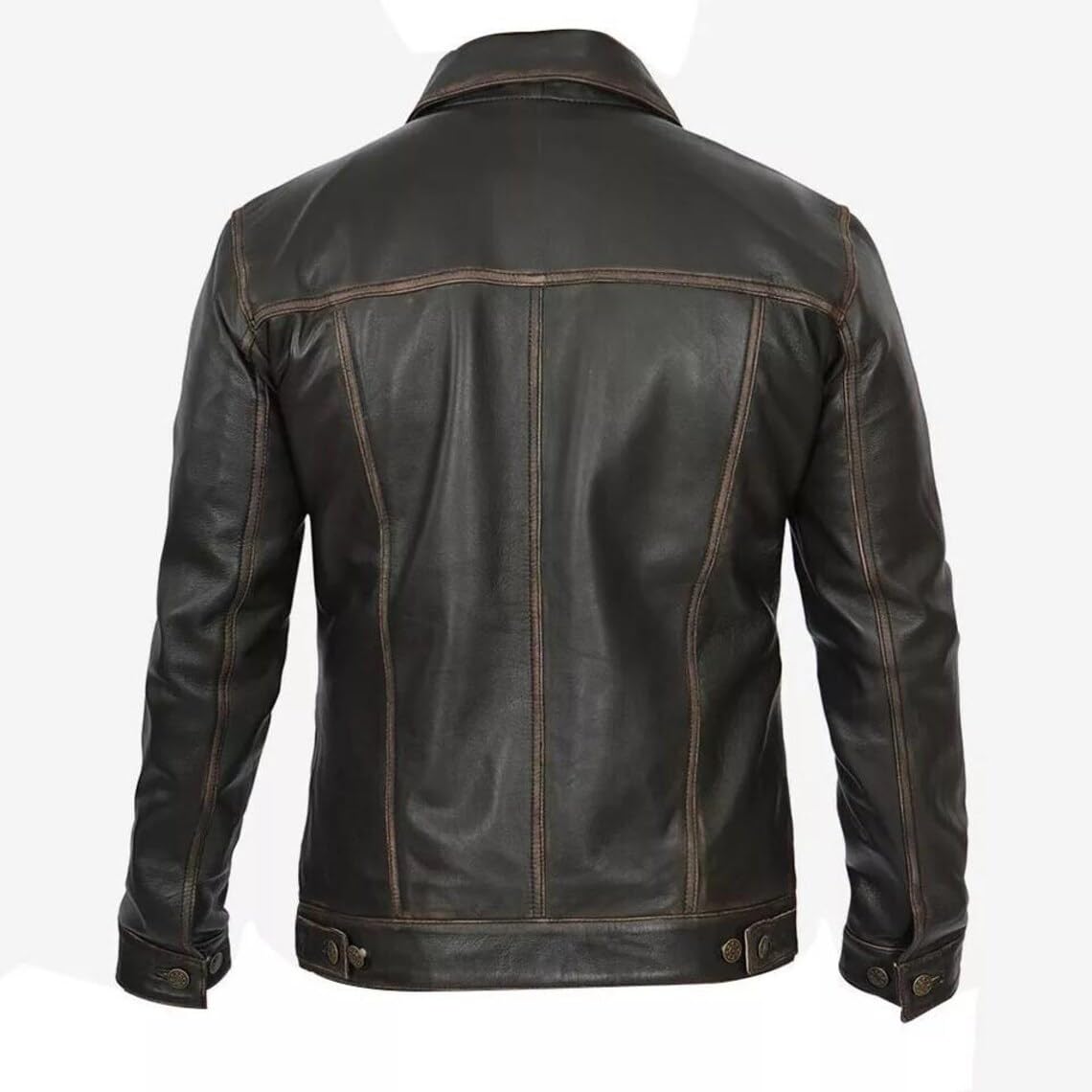 Męska skórzana kurtka wyścigowa w stylu vintage, wysokiej jakości motocykl, prawdziwa skóra, ręcznie robiona kurtka