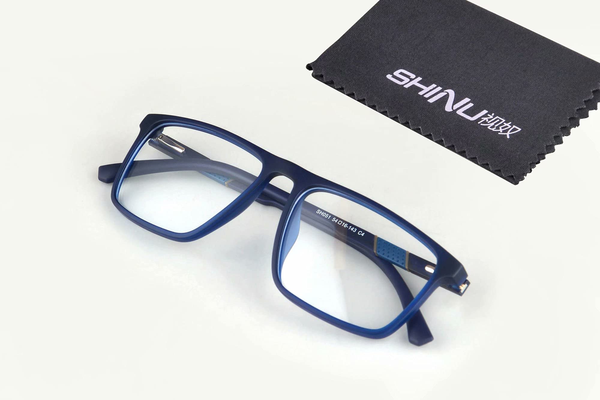 SHINU Okulary blokujące niebieskie światło kobiety mężczyźni lekkie okulary TR90 niebieskie światło okulary komputerowe - ANB051, Anb051 C2, przezroczysty szary, M