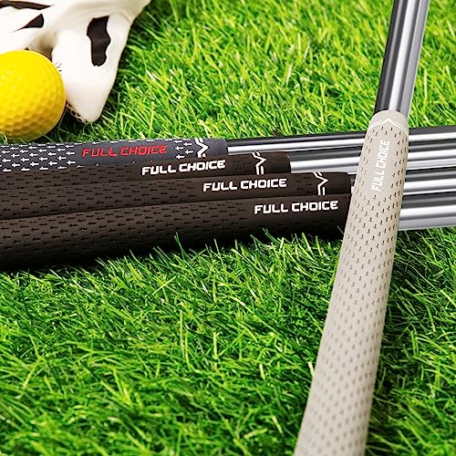 Full Choice Rubber Golf Grips, Set of 13 Come with All Repair Kits, Innovative Design, High Feedback and Traction Golf Club Grips, MultiCompound Golf Club Grips