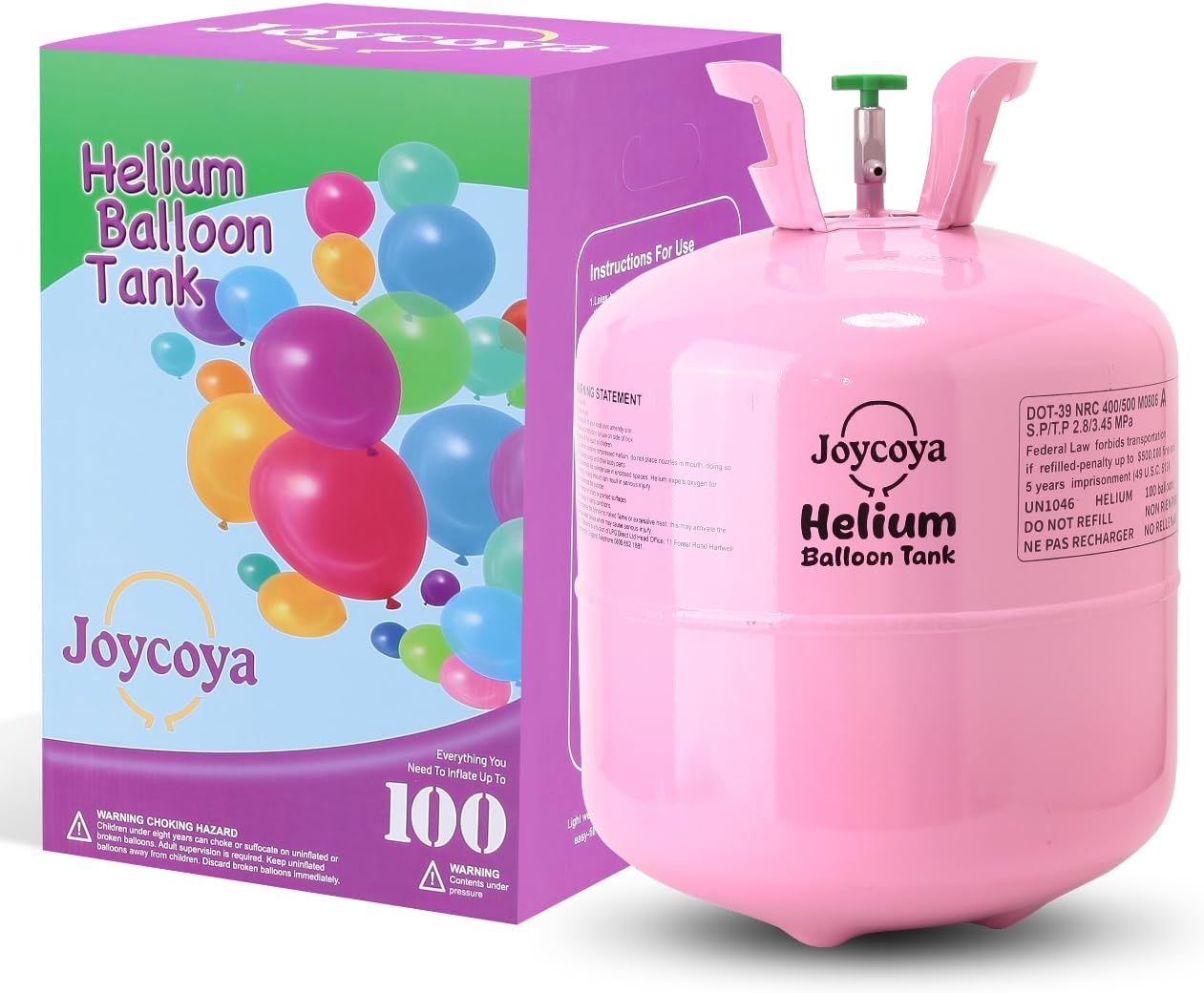 Helium Tank 22L for Balloons at Home Tank Up to 100 Latex Balloons,Latex Balloons and Ribbons Included 1 Box
