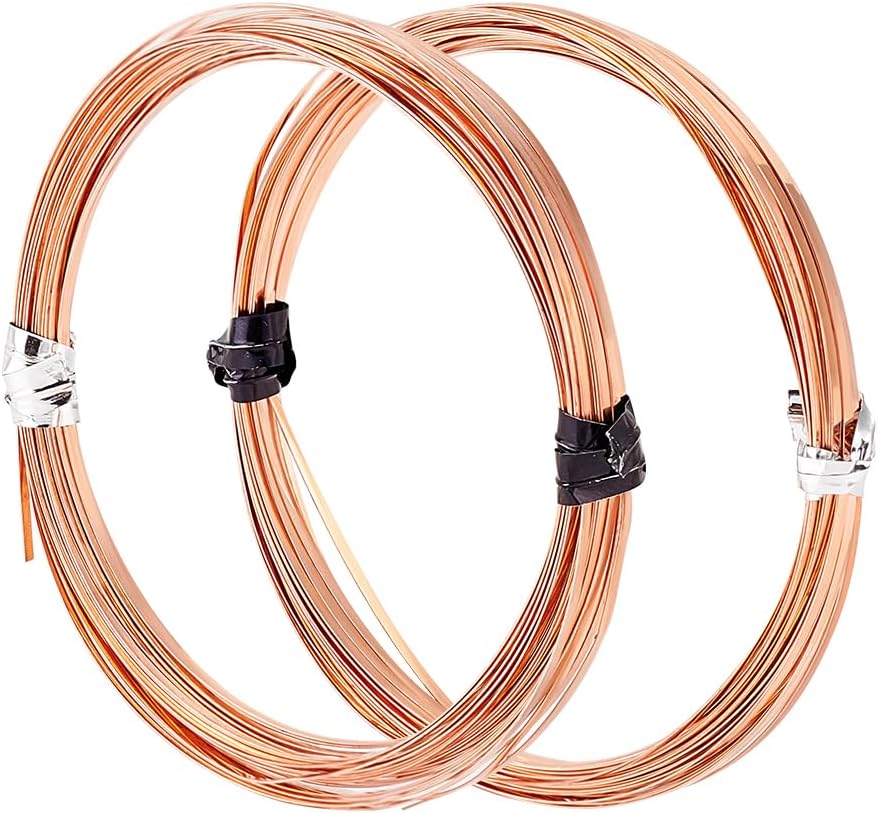 BENECREAT 19.7 Ft Flat Copper Wire, 5mm Wide Craft Copper Wire, Jewelry Wire, Flat Bezel Wire for DIY Jewelry Wrapping