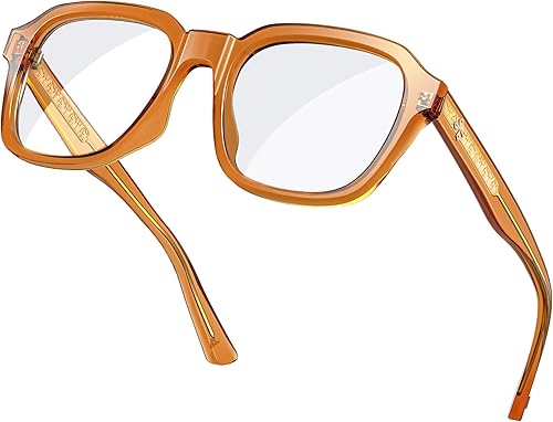 VISOONE BENNETT - Gafas cuadradas de gran tamaño con bloqueo de luz azul para computadora para mujeres y hombres