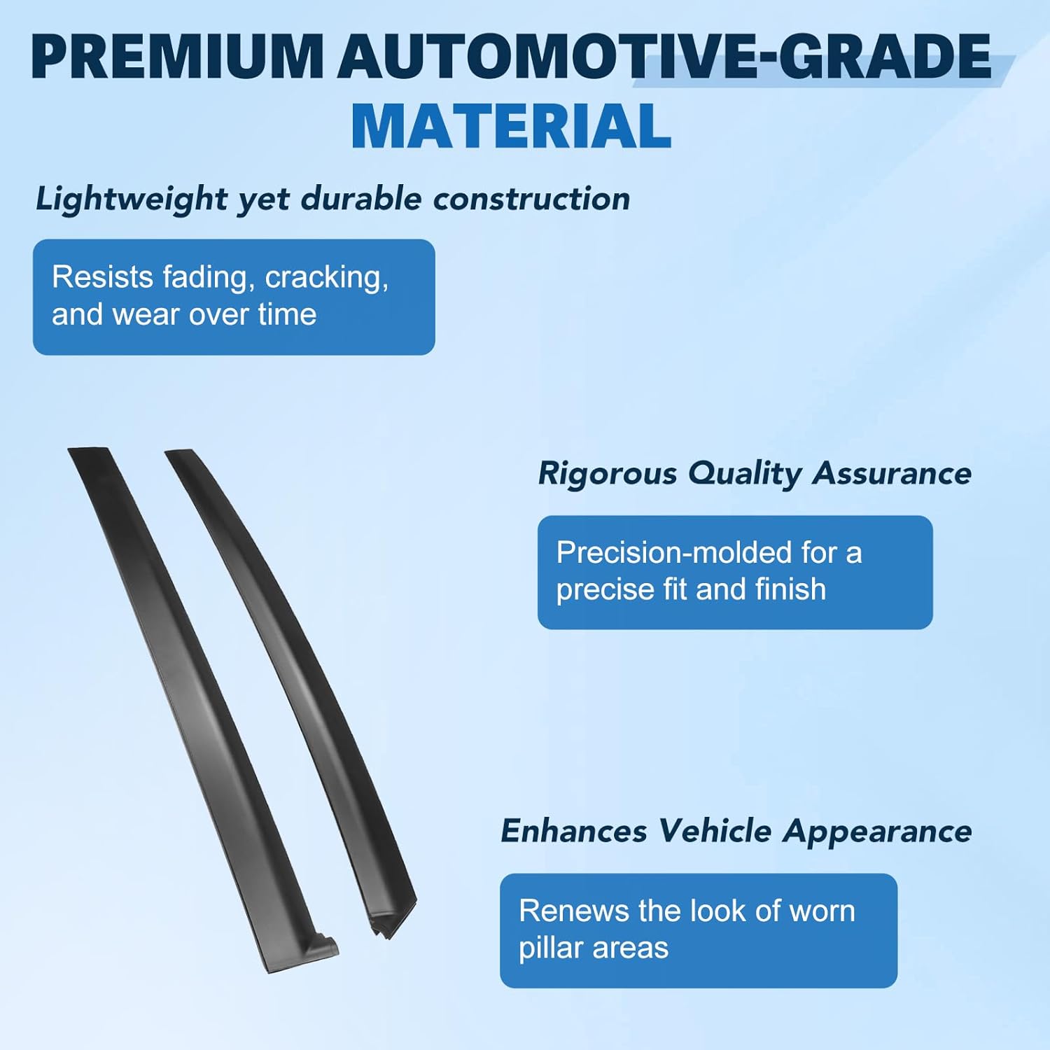 Driver and Passenger Side B Pillar Molding Trim Cover Fit for Honda Civic 1992-1995 Hatchback & Coupe