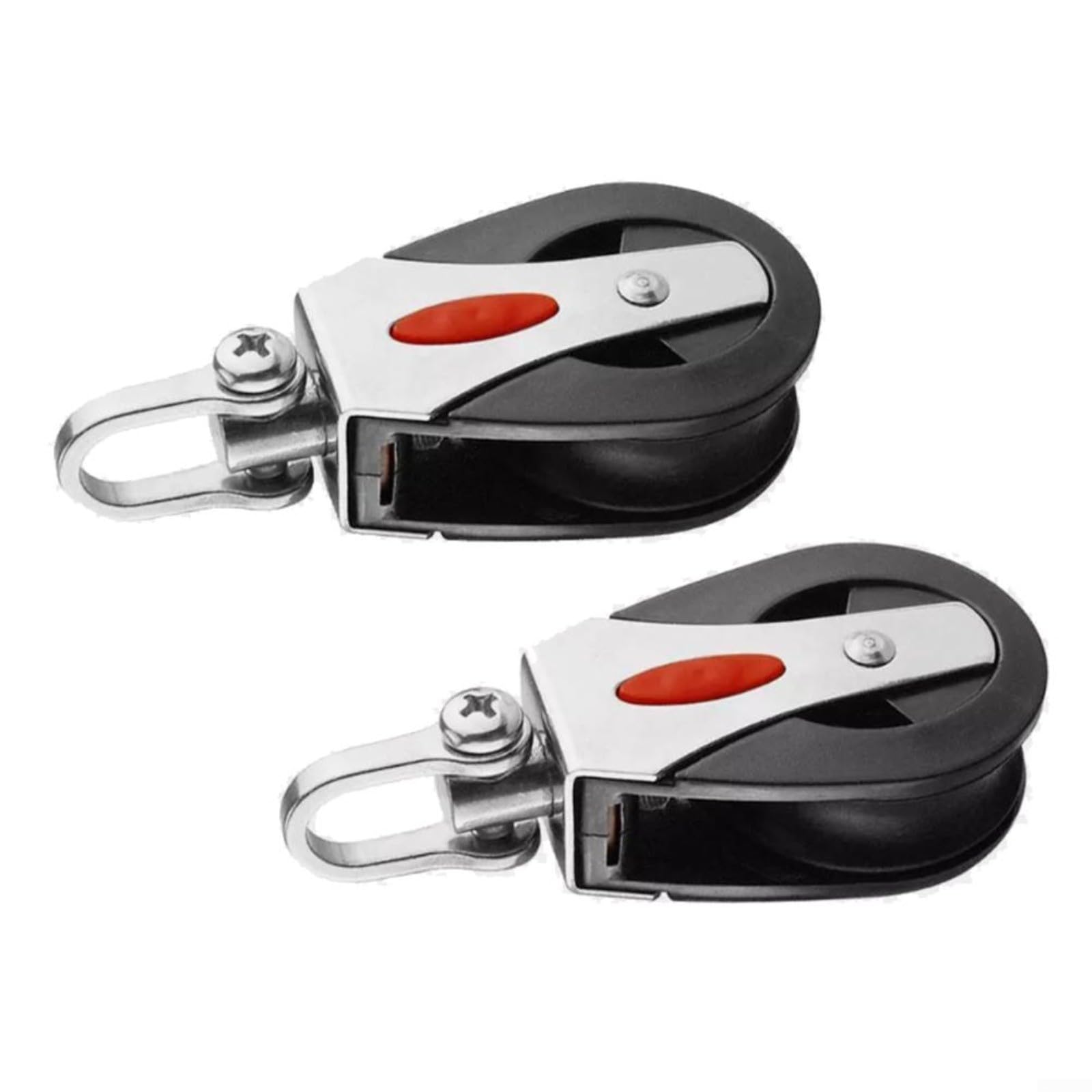 Marine Seilzug Block Segelboot Seilzug Block Heavy Duty Marine Grade Nylon Single Sheave Block mit Lagersystem für Yacht Rigging Hardware Seil Linie bis 12 mm Boot Segeln Zubehör (2 Stück)