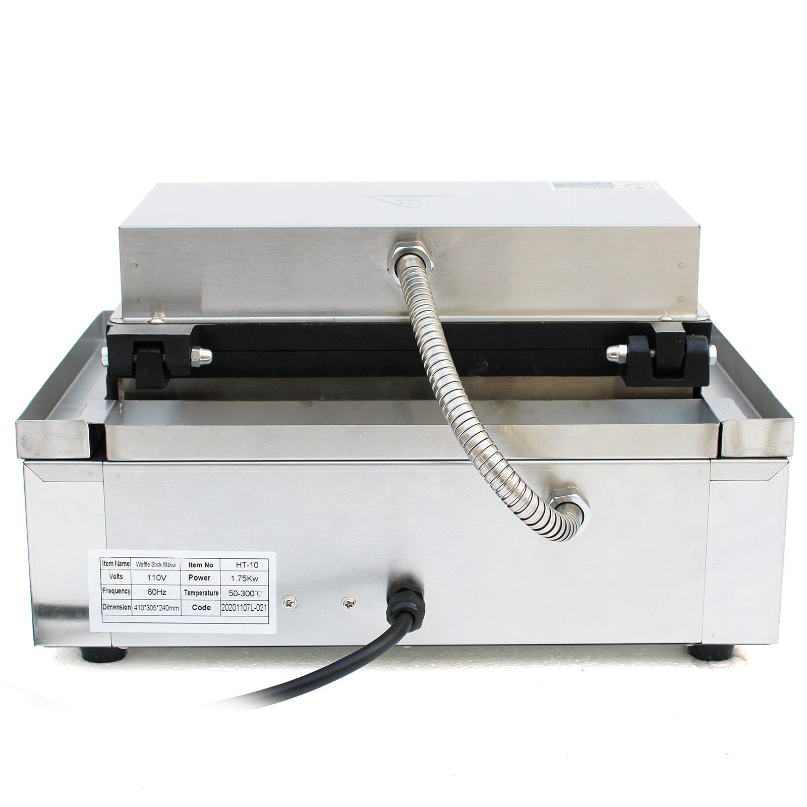 Gofrera para gofres belga 1500 W, revestimiento antiadherente, 10 discos, gofrera eléctrica cuadrada, 50-300 °C, con temporizador de 0-5 min para panaderías, restaurantes