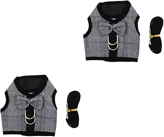 NOLITOY 2 Conjuntos De Colete De Coelho Coleira De Cachorro Colete De Coelho Com Trela Coleira De Caminhada Para Animais De Estimação Arnês De Coelho Da Guiné Arnês De Caminhada Para