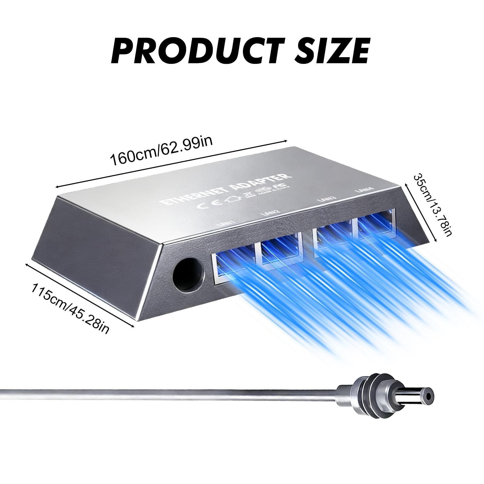 Adapter Ethernet do Starlink Gen 3/Mini, 4-portowy RJ45 rozgałęźnik sieci LAN Gigabit LAN, adapter Starlink Ethernet rozdzielacz LAN do przewodowych sieci zewnętrznych, 4 urządzenia jednocześnie