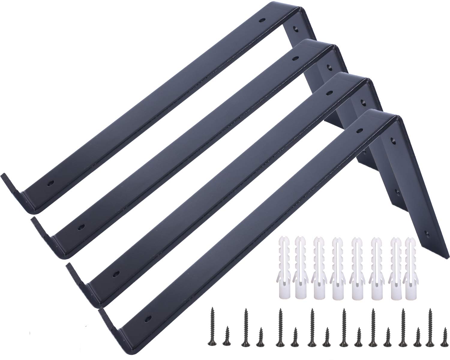 Buy Osring 11 Inch Wall Shelf Brackets Black, Industrial Solid Metal