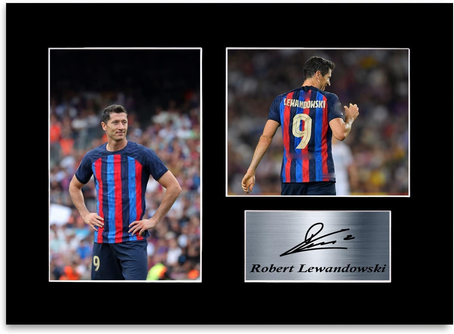 Robert Lewandowski Barcelona gracz A4 drukowany podpisany autograf zdjęcie uchwyt prezentowy prezent