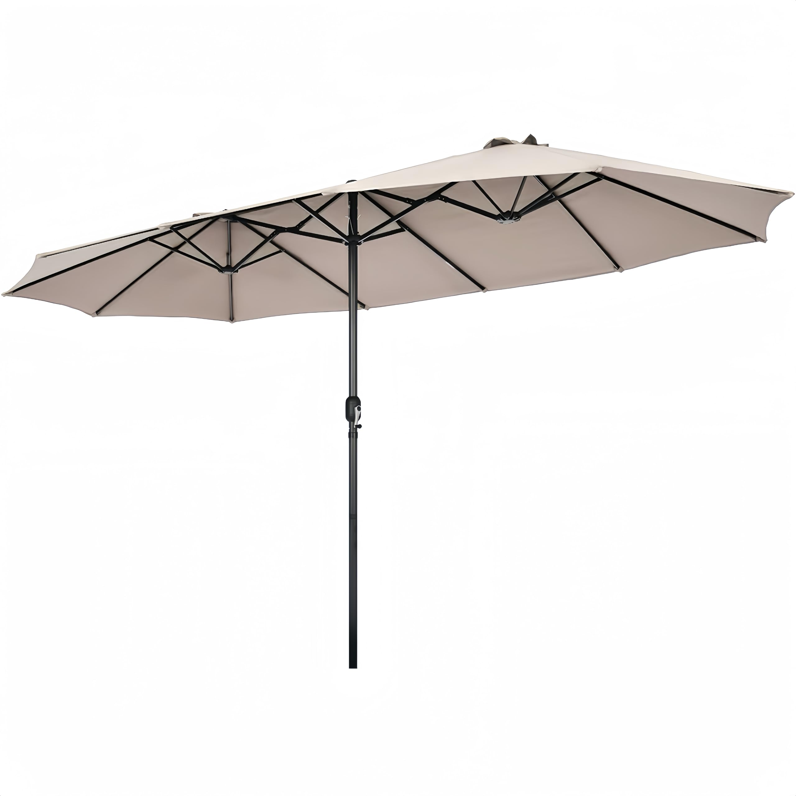 VOOYA HOME 15FT Double-Sided Patio Umbrella – Large Outdoor Market Umbrella with Crank, UV Protection, Water-Resistant Fabric for Backyard, Garden,