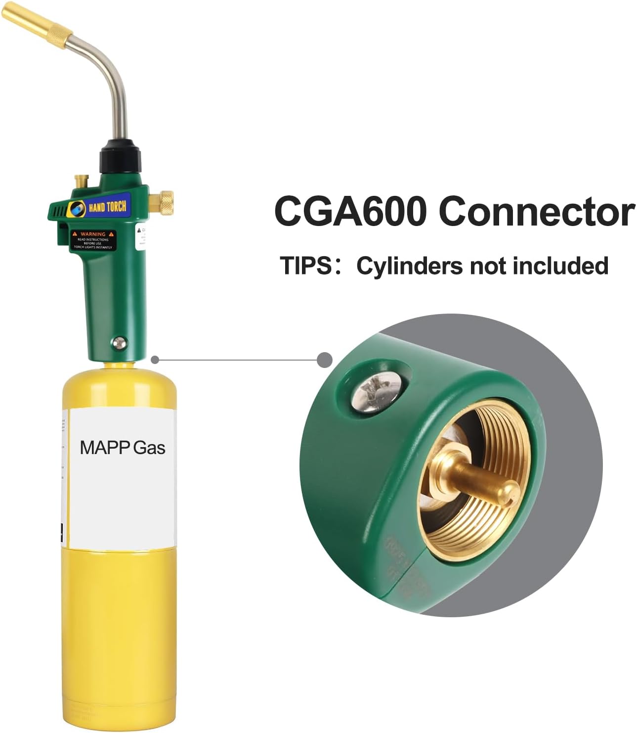 KODILIN MAPP Gas Torch Kit, Auto-Ignition Turbo Torch with Extreme Swirl Turbo & Quick Disconnect, Propane Torches for HVAC, Plumbing, Brazing, Heating, Brazes 1/16" to 1/2", Solders 1/8" to 1-3/4"