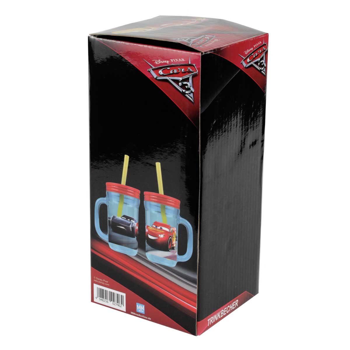 Lot de 3 gobelets avec paille Cars
