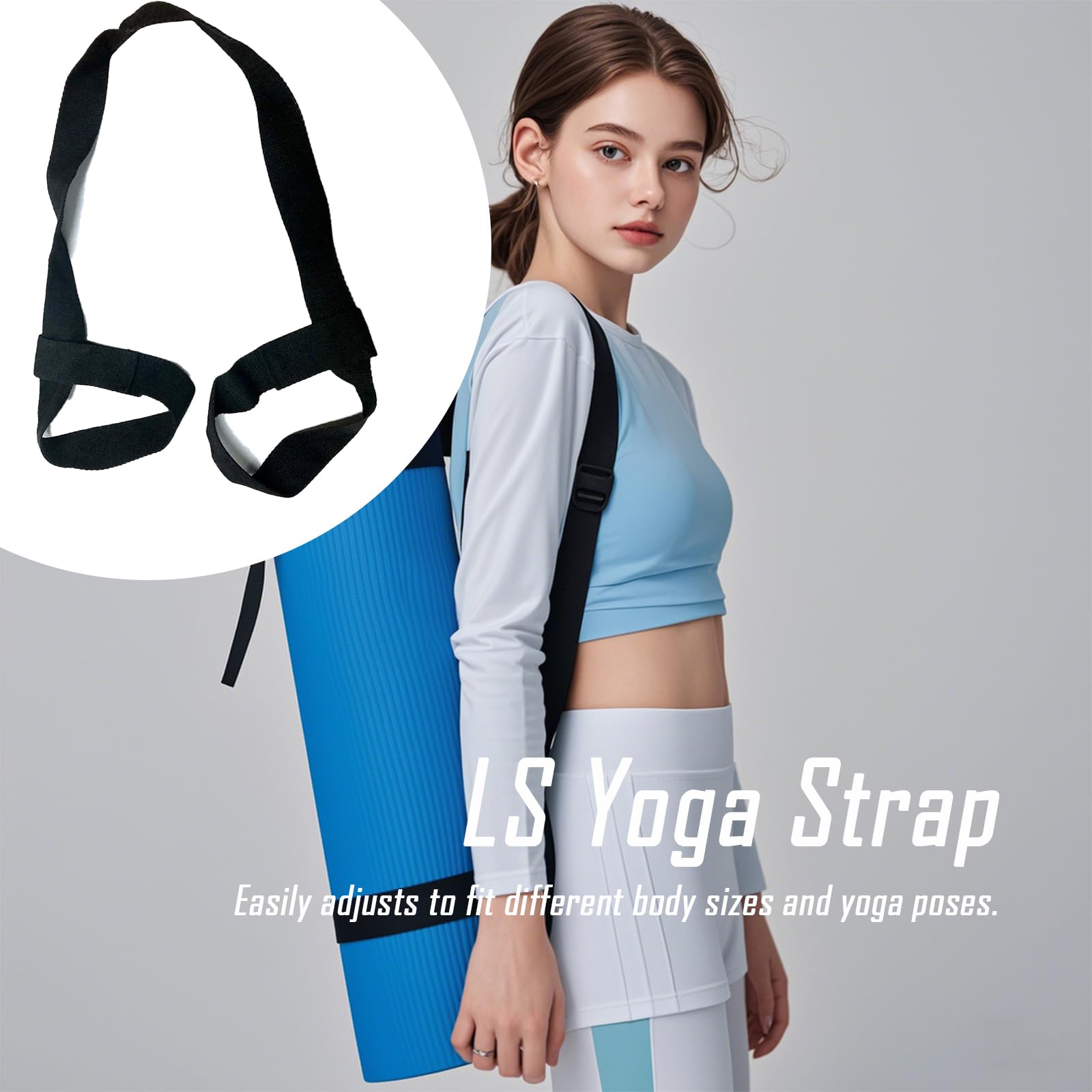 2 Stück Tragegurt Yogamatte,Verstellbare Yoga Gurt,Yogagurt,Baumwolle Yogamattenriemen Yogamatten Halteband,Strap,für Tragen,Verstauen und Organisieren von Gymnastikmatte,Sportmatte Aller Größen