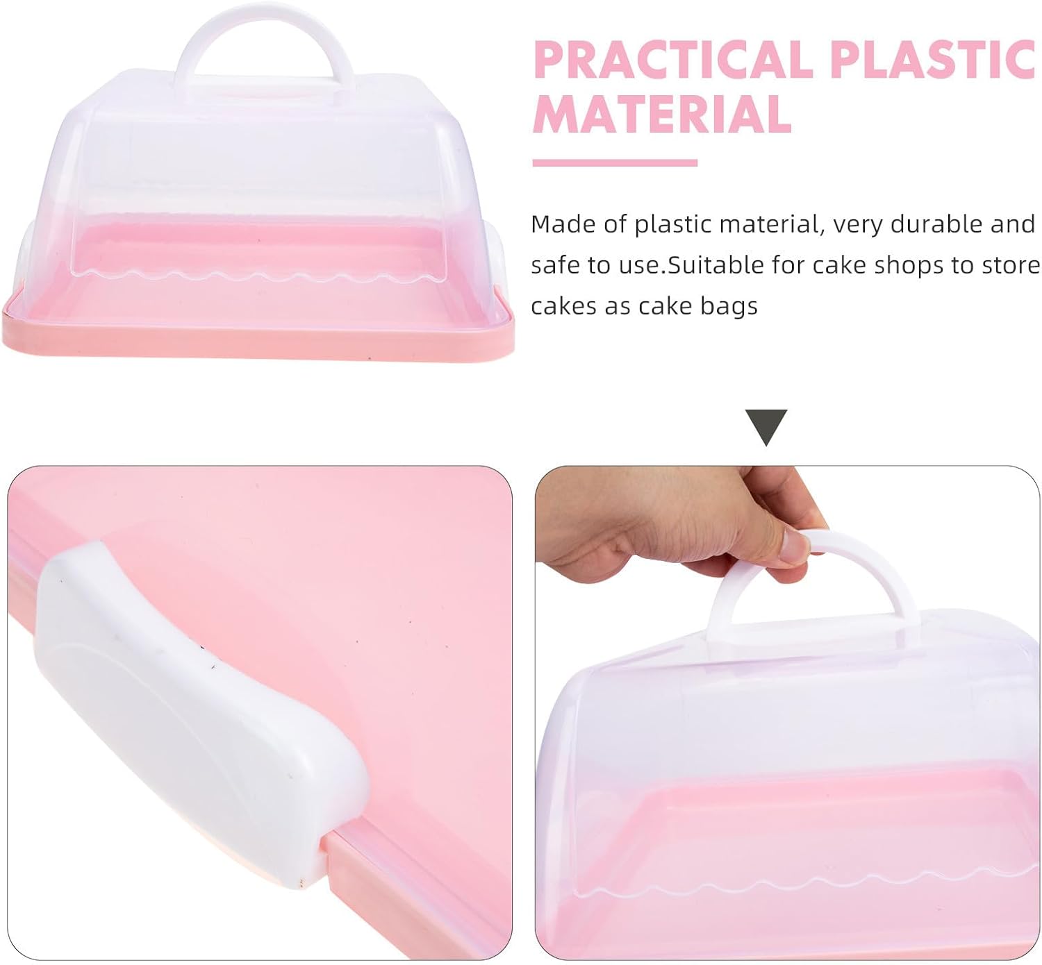 Gadpiparty Portable Cake Storage Box Reusable with Handle and Lid Carrier Plastic Cake for Home Use and Shops for Dessert
