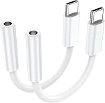 USB C à 3.5mm Adaptateur de casque Jack 2 Faites votre valise pour femme, USB C à 3.5mm Adaptateur audio pour casque compatible avec iPhone 17/16/15, iPad Pro, Galaxy S25 S24 S23 Ultra, Pixel 10/9/8