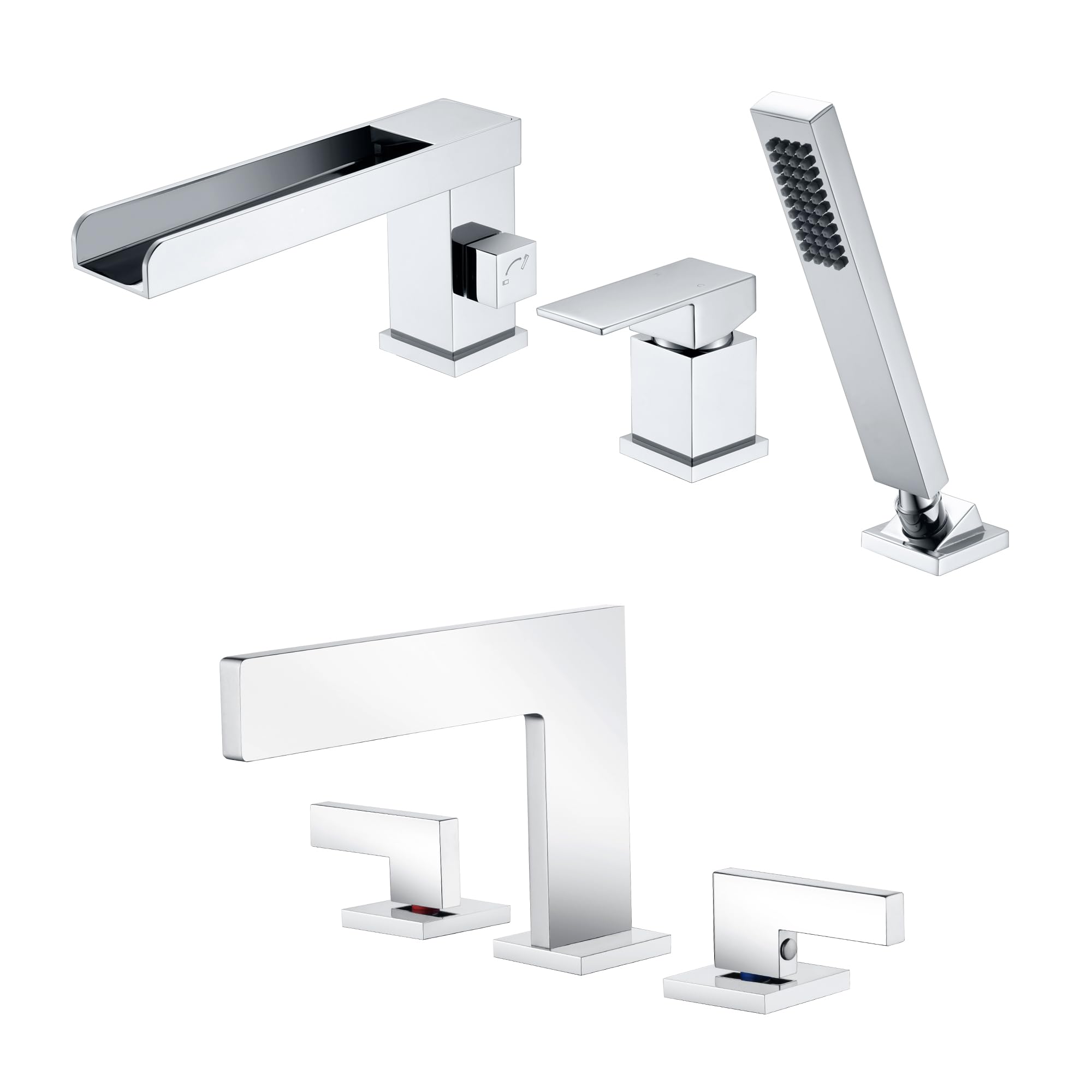 Nfusrxmbk Widspread Bathroom Faucet S1419w-Ch + Roman Tub Faucet S2148w-Ch