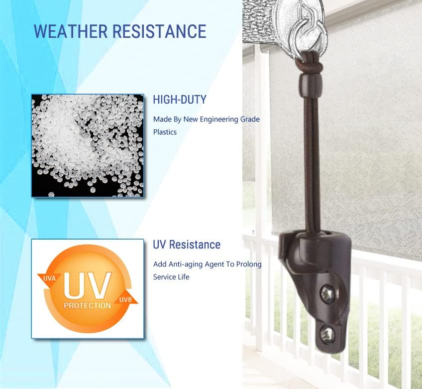 Miniatura 4 de Bungee Tie Down, piezas de sombra, resistencia a la intemperie, para persianas enrollables exteriores y persianas enrollables al aire libre,